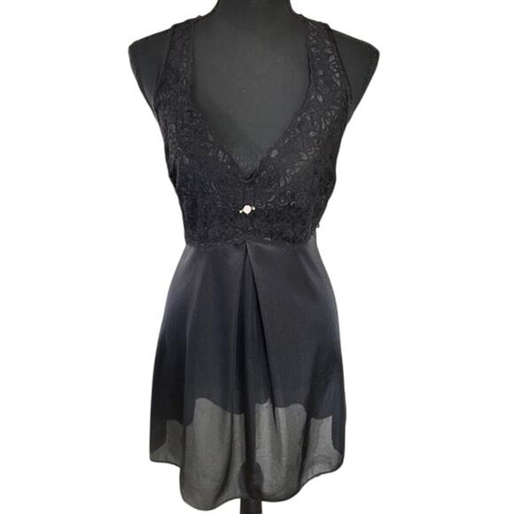 Amoureuse Womens Babydoll Black Sleepwear Gown, size Medium - Picture 2 of 6